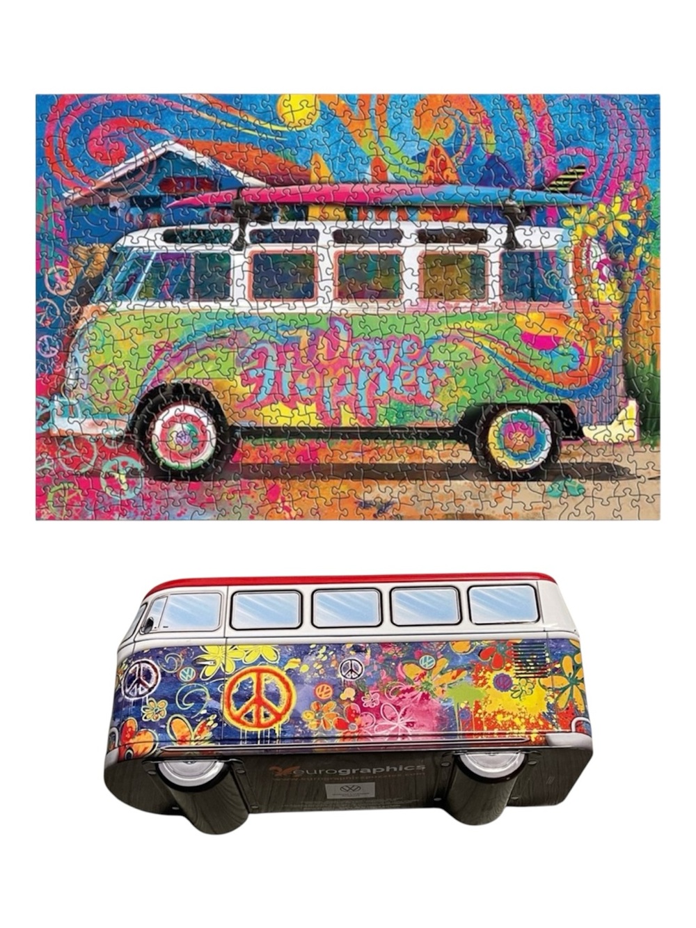 Eurographics VW Wave Hopper 550 Piece Puzzle Collectible Tin Poster Volkswagen